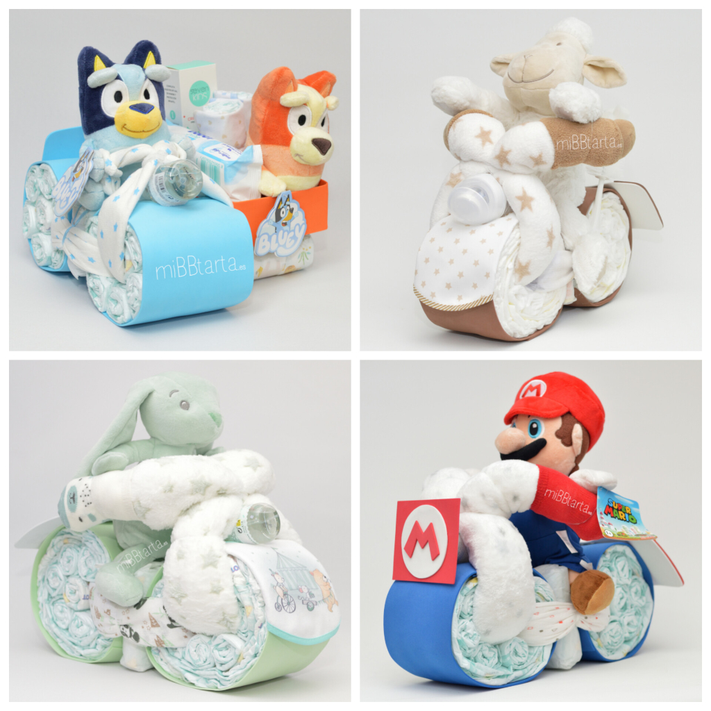 Motos de pañales personalizadas