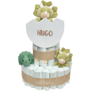 Tarta de pañales bebé Jurásico