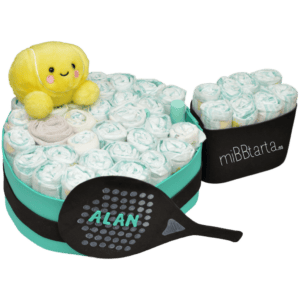 Tarta de pañales pala de pádel