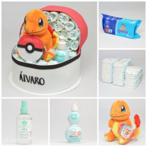 Tarta pañales Baby Shower Pokemon Charmander
